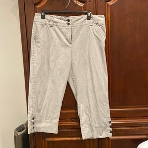 Charter club women’s classic fit crop pants, 18 W, navy and white